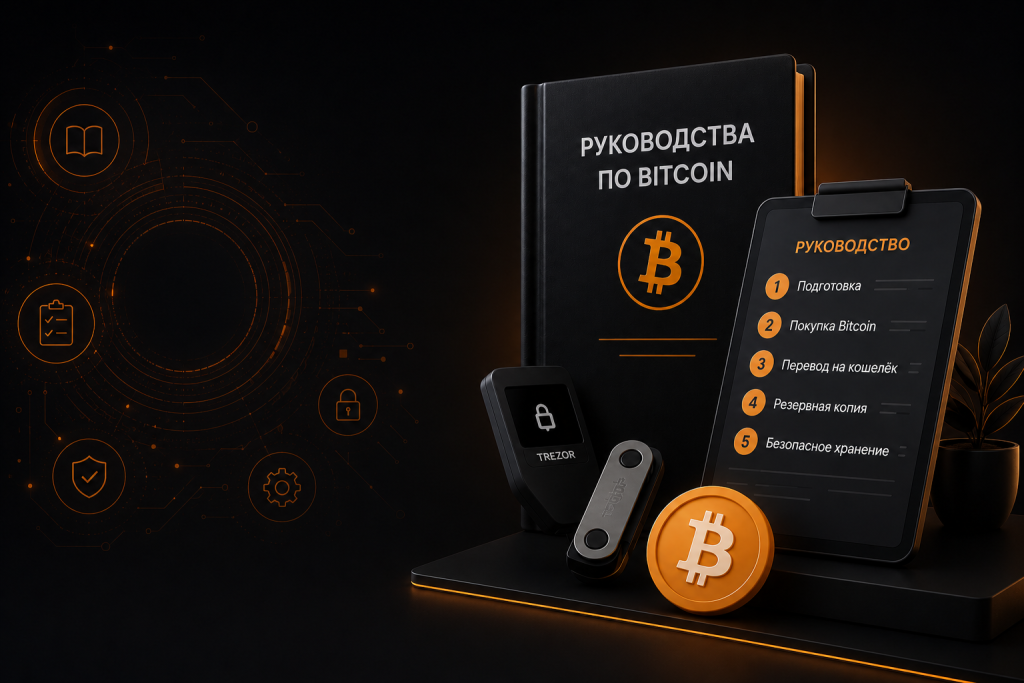 Главная иллюстрация раздела руководств по биткойну