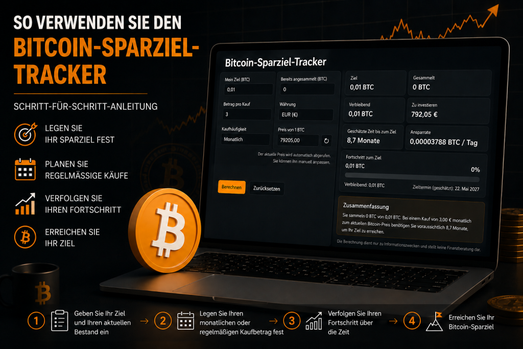 So verwenden Sie den Bitcoin-Sparziel-Tracker – Schritt-für-Schritt-Anleitung