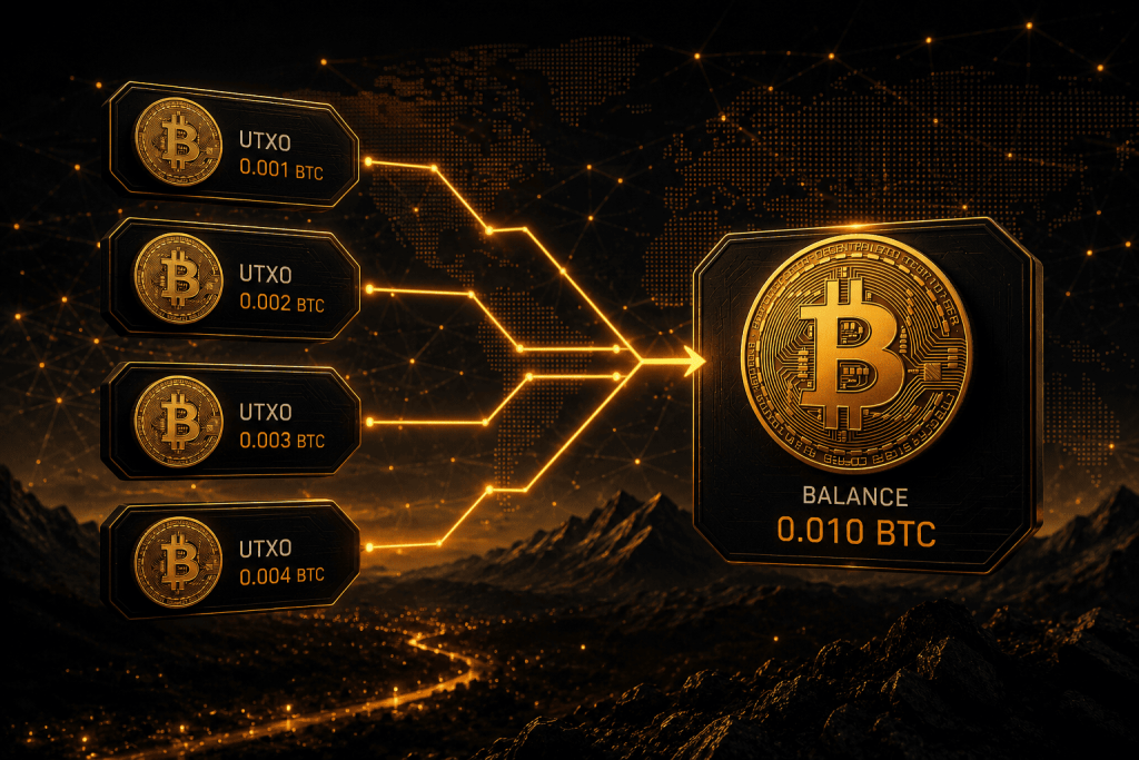 itcoin UTXO – wie mehrere UTXOs das Guthaben einer Bitcoin-Wallet bilden