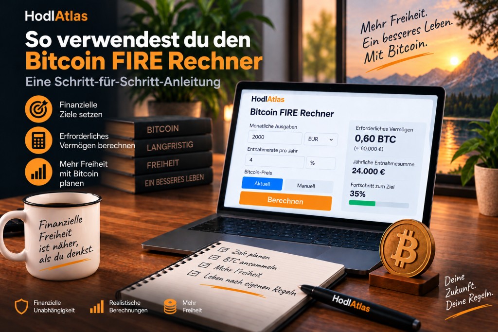 Bitcoin FIRE Rechner verwenden — Schritt-für-Schritt-Anleitung