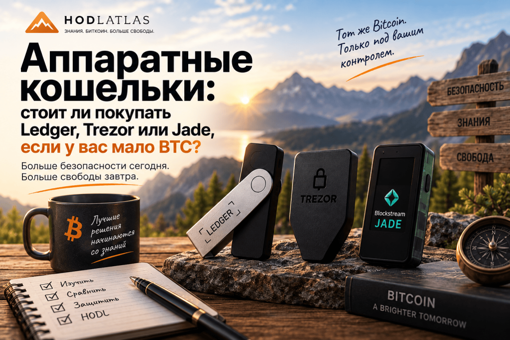 Аппаратные кошельки Bitcoin — Ledger, Trezor и Jade для небольших сумм BTC
