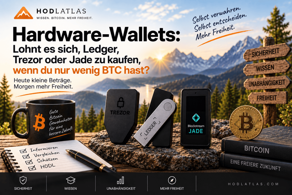 Bitcoin-Hardware-Wallets – Ledger, Trezor und Jade bei kleinen BTC-Beständen