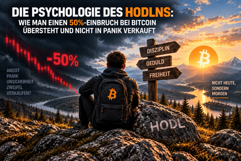 Bitcoin-HODL-Psychologie – einen 50-%-Einbruch ohne Panikverkauf überstehen