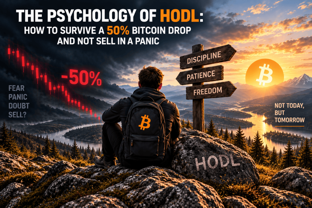 Bitcoin HODL psychology — how to survive a 50% drop without panic selling