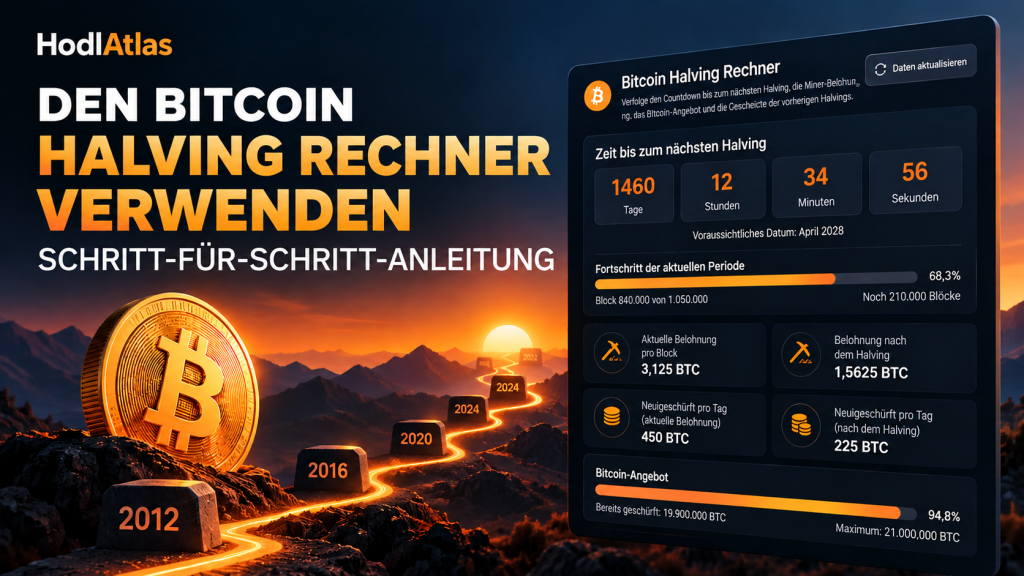 Bitcoin Halving Rechner verwenden — Schritt-für-Schritt-Anleitung
